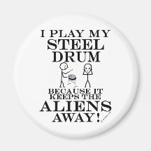 Keeps Aliens Away Steel Drum Refrigerator Magnets