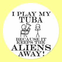 Keeps Aliens Away Tuba stickers