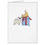 Keeshond Puppy & Kitten Christmas Card