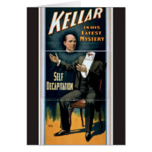 Kellar, 'Self Decapitation' Retro Theatre Greeting Card