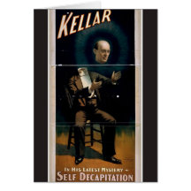 Kellar, 'Self Decapitation' Vintage Theatre Greeting Card