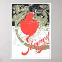 Kenwood Bicycles Art Nouveau Poster