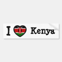 Kenya Flag Bumper Stickers
