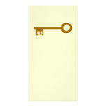 Key. Brown Key on Cream. Custom Photo Card