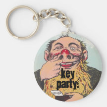 Keychain Key Party Fun Humour snuff chewing Man