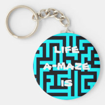 KEYCHAIN "LIFE A-MAZE IS" LABYRINTH MAZE PUZZLE