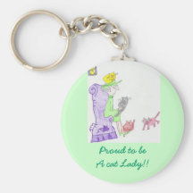 Keychain  Proud to be A cat Lady!!