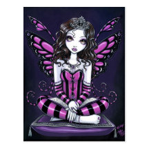 "Khristyn" Pink Princess Fairy Art Postcard