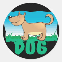 Kid Friendly Dog Round Stickers