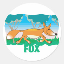 Kid Friendly Fox Round Stickers