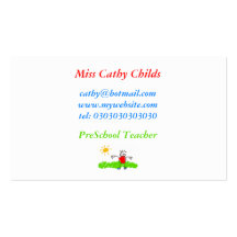 Kiddie Art, Miss Cathy Childs, Business Cards
