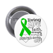 Kidney Cancer Living Life With Faith v2 Pinback Button