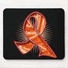 Kidney Cancer Slogan Watermark Orange Ribbon Mousepad