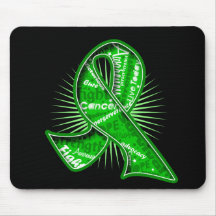 Kidney Cancer Slogan Watermark Ribbon Mouse Pad