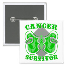 Kidney Cancer Survivor Butterfly Pinback Button
