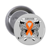 Kidney Cancer Survivor Butterfly Strength Pinback Button