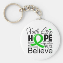 Kidney Cancer Typographic Faith Love Hope Key Chain