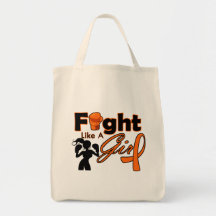 Kidney Cancer v2 Fight Like A Girl Silhouette Bags