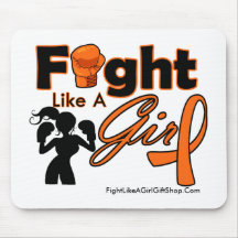Kidney Cancer v2 Fight Like A Girl Silhouette Mousepad