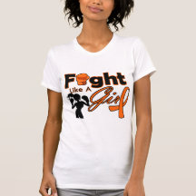 Kidney Cancer v2 Fight Like A Girl Silhouette Shirts