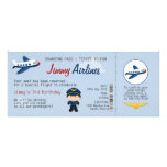 Kids Airline Ticket Birthday Party Invitation