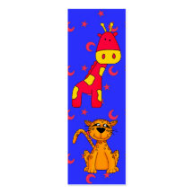 Kid's Bookmark Cheetah Giraffe Business Card Templates