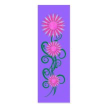Kid's Bookmark Pink Flower Plant Purple Business Card Templates