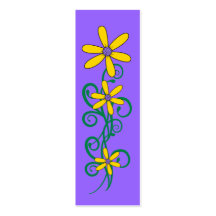 Kid's Bookmark Yellow Flower Plant Purple Business Card Template