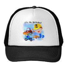 Kids Construction 2nd Birthday Tshirts and Gifts Trucker Hats