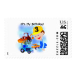 Kids Construction 3rd Birthday T-shirts and Gifts Stamp