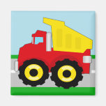 Kids Construction Dumptruck Refrigerator Magnets
