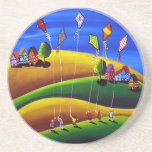 Kids Fly Kites Coaster