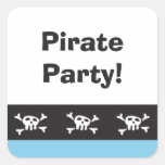 Kids pirate party cartoon skull envelope seals stickers