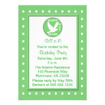 Kids Polka Dots And Puns Birthday Party Personalized Announcements