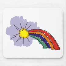 kids rainbow design mousepad