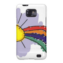 kids rainbow design samsung galaxy SII cover