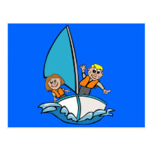 kids sailing post cards