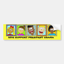KIDS SUPPORT PRESIDENT OBAMA BUMPER STICKERS
