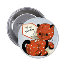 Kid's Vintage Kitten Valentine Pin