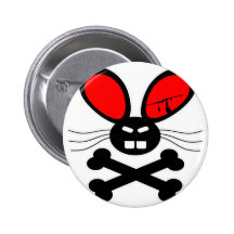 Killer Rabbit Cartoon Button