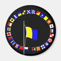Kilo Nautical Signal Flag "I wish to communicate" Fridge Magnets