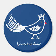 King Bird Dark Blue Magnet