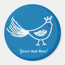 King Bird Mid Blue Magnet