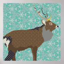 King Elk Art Poster