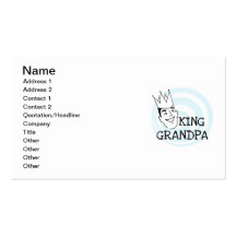 King Grandpa T-shirts and Gifts Business Card