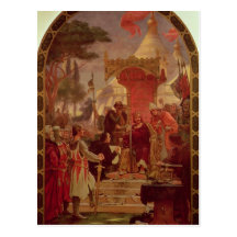 King John Granting the Magna Carta in 1215, 1900 Postcard