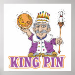 king pin bowling humour design posters