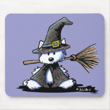 KiniArt Halloween Westie Witch Mousepads