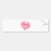 Kiss Me Candy Heart Bumper Sticker