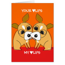 Kiss Me Doggie Valentine's Card